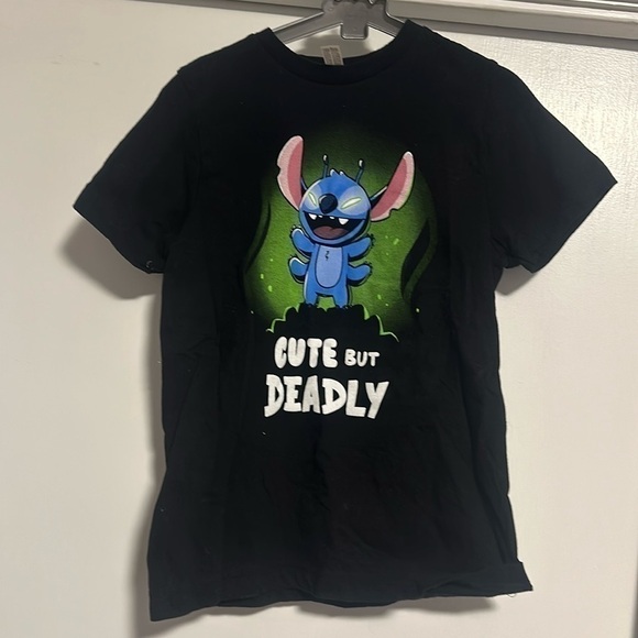 Brand new, no tag,  size S- Stitch “Cute but Deadly” Tshirt. Lilo & stitch - Picture 1 of 3
